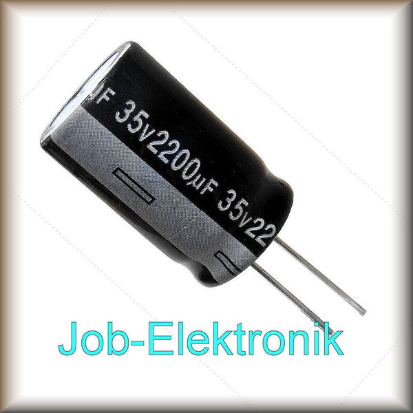 2 Stück Elektrolytkondensator 2200uF 35V 105°C Radial RM 7,5mm Elko Kondensator