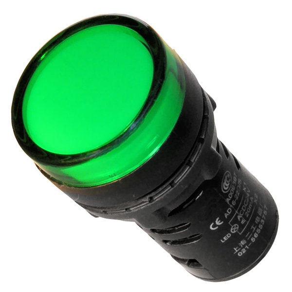 Leuchtmelder LED Grün 12V AC/DC Signalleuchte 22mm