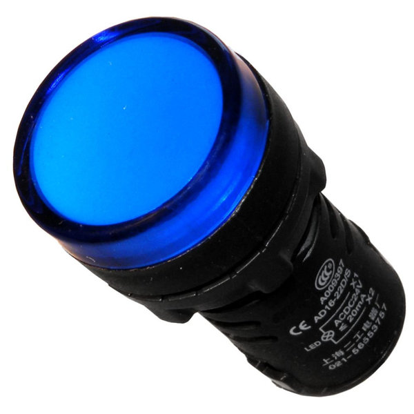 Leuchtmelder LED Blau 12V AC/DC Signalleuchte 22mm