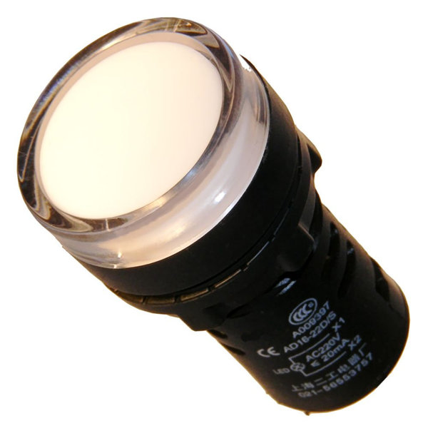 Leuchtmelder LED Weiß 230V~ Signalleuchte 22mm